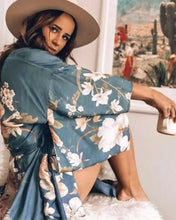 Load image into Gallery viewer, Bohemian Blue Peacock Kimono *QUICK SHIP*
