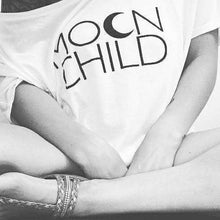 Load image into Gallery viewer, MOON CHILD Off Shoulder Tshirt, Moon Child Tee, Moon Child, Stay Wild Moon Child, Moon Child Shirt, Moon Child T, Moon Child T, Moon Child