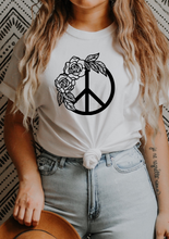 Load image into Gallery viewer, Peace Floral - Boyfriend Tee