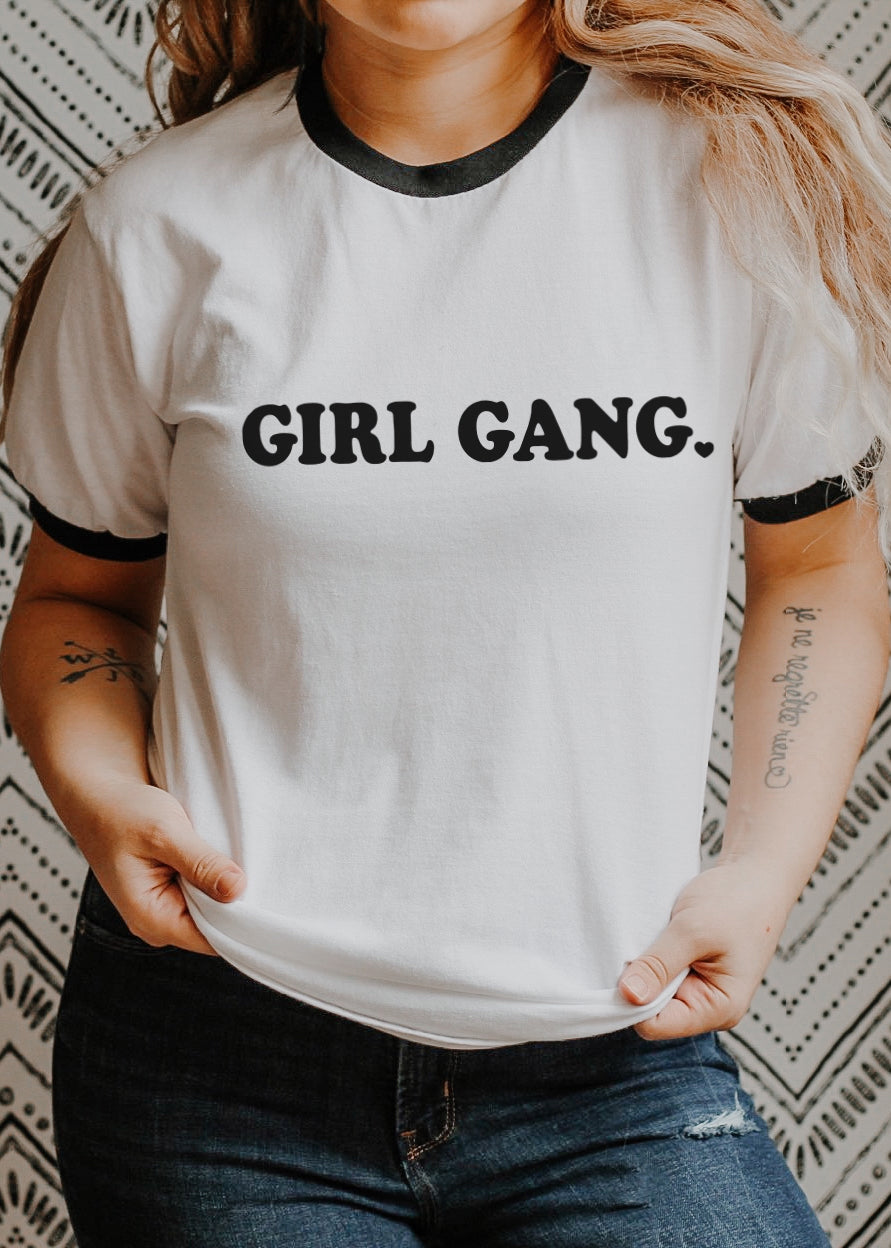 Girl Gang - Retro Fitted Ringer – Mama Bird & Co