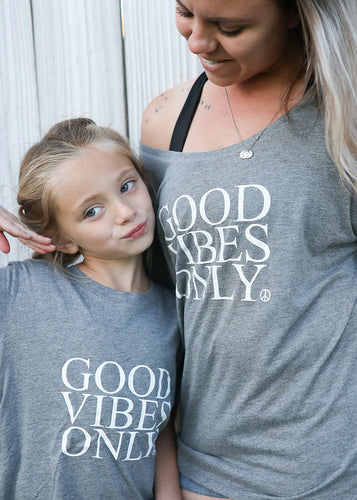 2 Piece Sets for Mommy & Me - Good Vibes Only (Gray)
