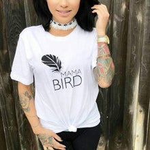 Load image into Gallery viewer, MAMA BIRD, White Boyfriend Tee, Mama Bird, Mama Bird Tee, Mama Bird T-shirt, Mama Bird Shirt, Mama Bird, Mama Bird Top