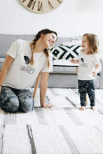 Load image into Gallery viewer, 2 Piece SET, Mama Bird + Baby Bird Set, Black Ink, Mommy and Me T, Mama Bird, Baby Bird, Mommy T, Mama Bird Tee, Mama Bird Set, Mama Bird