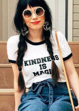 Load image into Gallery viewer, KINDNESS IS MAGIC Ringer Tee, Kindness Tee, Kindness Is Magic Tshirt, Kind Tee, Be Kind, Kindness, Kindness is Magic Tshirts, Kindness Tee