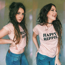 Load image into Gallery viewer, HAPPY HIPPIE Tees, Hippie Tee, Hippie Tshirts, Hippie Tops, Hippie Mom Tees, Hippie Shirts, Boho Clothing