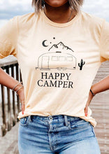 Load image into Gallery viewer, HAPPY CAMPER, Happy Camper Tshirt, Happy Camper Tank, Airstream Tshirt, Moon Tshirt, Happy Camper Shirt