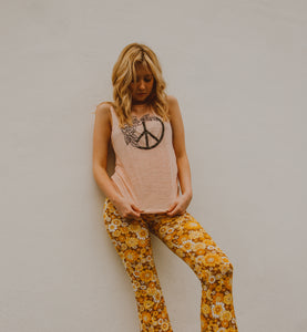 Peace Floral - Soft Muscle Tank